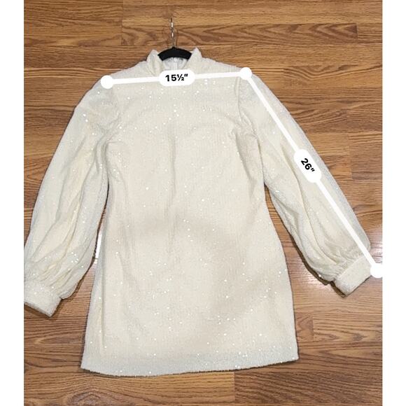 ALEXIS  Alyna Cream Sequin mini party Dress in size M - Picture 7 of 15